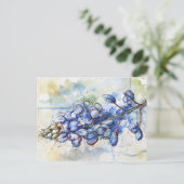 Carte Postale Fleur d'aquarelle du Texas Bluebonnet (Debout devant)