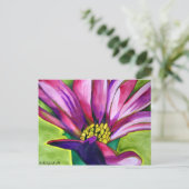 Carte Postale Fleur d'aquarelle violet African Daisy (Debout devant)