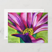Carte Postale Fleur d'aquarelle violet African Daisy (Devant / Derrière)
