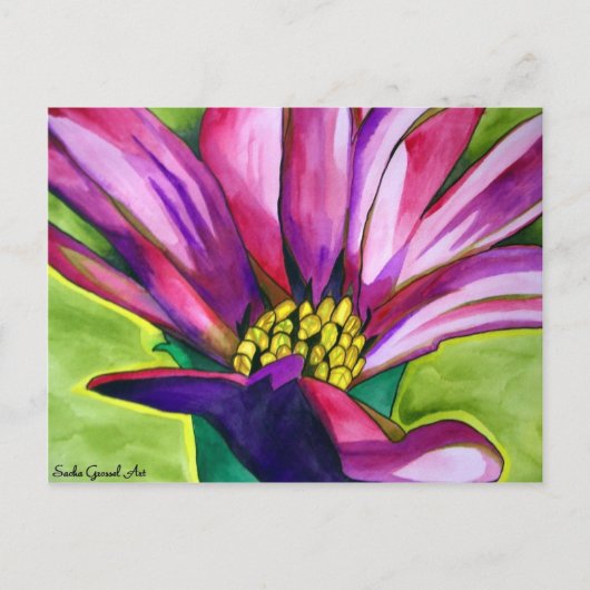Carte Postale Fleur d'aquarelle violet African Daisy (Devant)