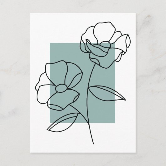 Carte Postale Fleur d'art minimaliste (Devant)