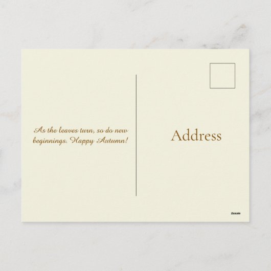 Carte postale Fleur d'automne (Dos)