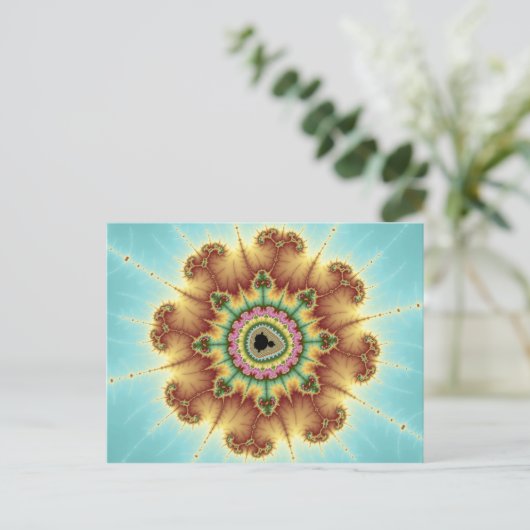 Carte Postale Fleur d'automne - Art fractal (Debout devant)