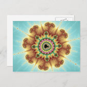 Carte Postale Fleur d'automne - Art fractal (Devant / Derrière)