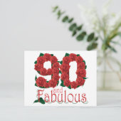 Carte Postale Fleur de 90e anniversaire (Debout devant)