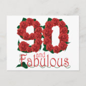 Carte Postale Fleur de 90e anniversaire (Devant)