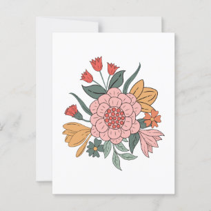 Carte Postale Fleur de Boho