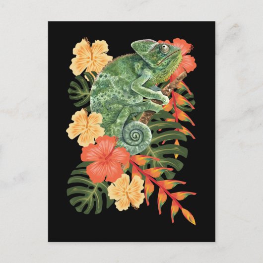 Carte Postale Fleur de Caméléon d'Hawaï Reptile (Devant)