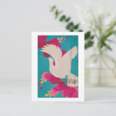 Carte Postale Fleur de cerisier et colombe (Debout devant)