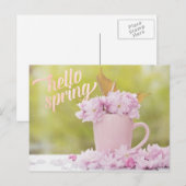 Carte Postale Fleur de cerisier Floral Stilllife Printemps Texte (Devant / Derrière)
