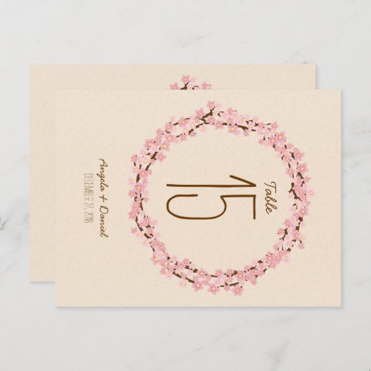 Carte Postale Fleur de cerisier Mariage rustique (Devant / Derrière)