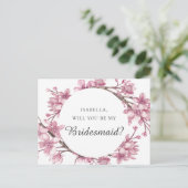 Carte Postale Fleur de cerisier rose.  (Debout devant)