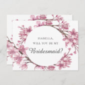 Carte Postale Fleur de cerisier rose.  (Devant / Derrière)