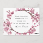 Carte Postale Fleur de cerisier rose.  (Dos)