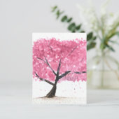 Carte Postale Fleur de cerisier rose (Debout devant)