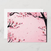 Carte Postale Fleur de cerisier rose doux (Devant / Derrière)