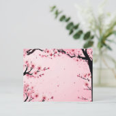 Carte Postale Fleur de cerisier rose doux (Debout devant)