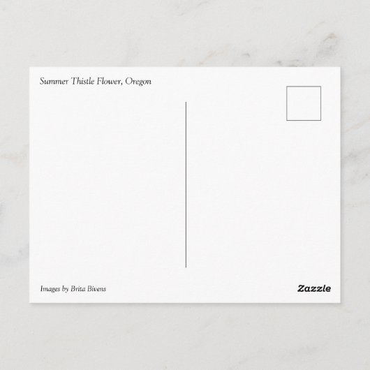 Carte Postale Fleur de chardon (Dos)