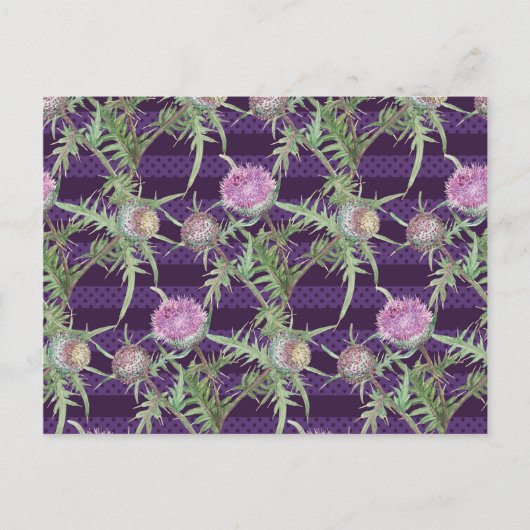 Carte Postale Fleur de chardon violet (Devant)