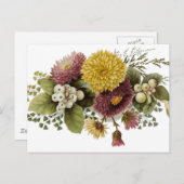 Carte Postale Fleur de chrysanthème mère florale (Devant / Derrière)