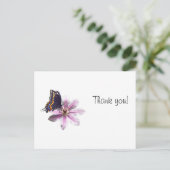 Carte Postale Fleur de Clematis et papillon noir à queue noire (Debout devant)
