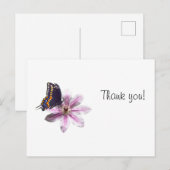 Carte Postale Fleur de Clematis et papillon noir à queue noire (Devant / Derrière)