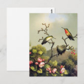 Carte postale Fleur de colibri et Fleur de pomme (Devant / Derrière)