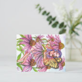 Carte Postale Fleur de cône pourpre (Debout devant)