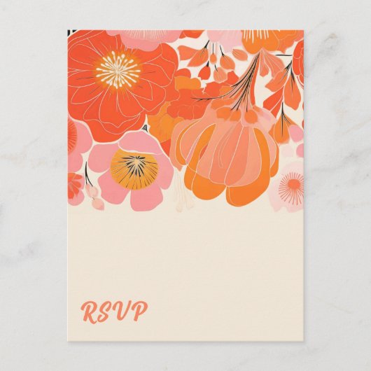 Carte Postale Fleur de corail rose Pop RSVP (Devant)