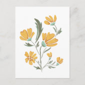 Carte Postale Fleur de Cosmos Jaune Beauté simple (Devant)