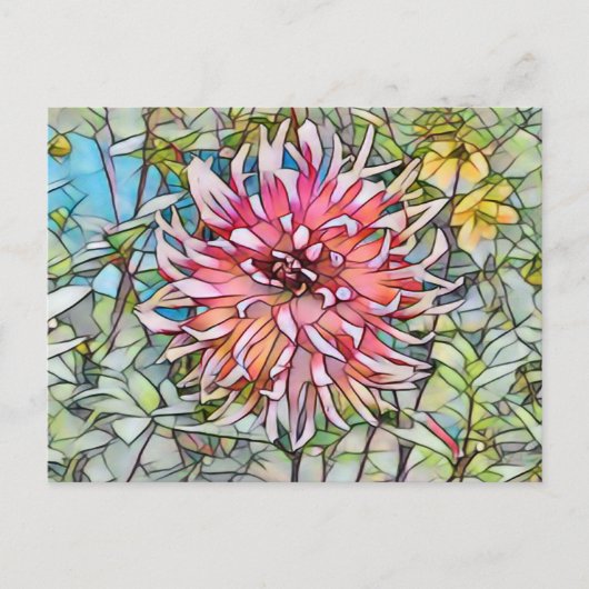 CARTE POSTALE FLEUR DE DAHLIA (Devant)