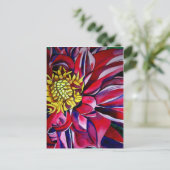 Carte Postale Fleur de Dahlia art abstrait (Debout devant)