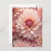 Carte Postale fleur de dahlia aux couleurs pastel douces  (Devant / Derrière)