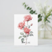 Carte Postale Fleur de date de naissance Rose (juin) (Debout devant)