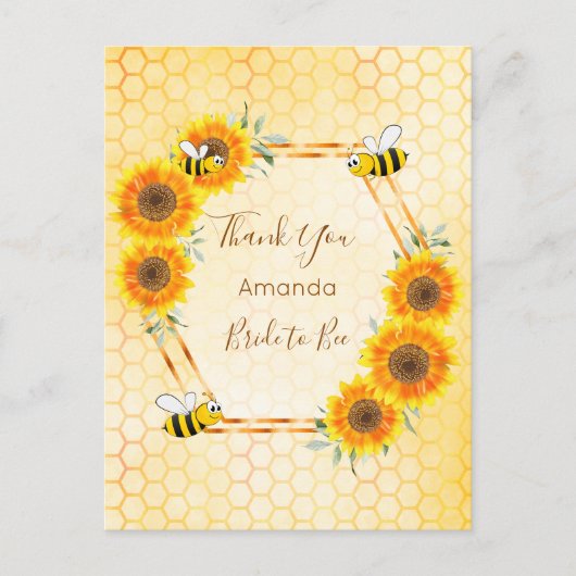 Carte Postale Fleur de douche nuptiale Mariée à Bee Merci (Devant)