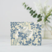 Carte Postale Fleur de feuille bleue asiatique japonaise (Debout devant)