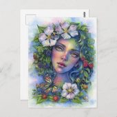 Carte Postale Fleur de fraise (Devant / Derrière)