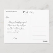 Carte Postale fleur de fraise blanche heureux (Dos)