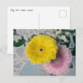 Carte Postale Fleur de Joyeux Anniversaire Lumineuse (Devant / Derrière)