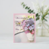 Carte Postale Fleur de la fête des mères sur la table (Debout devant)