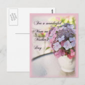 Carte Postale Fleur de la fête des mères sur la table (Devant / Derrière)