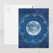 Carte Postale Fleur de la Lune Mandala (Devant / Derrière)