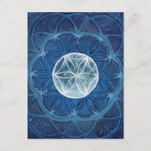 Carte Postale Fleur de la Lune Mandala (Devant)
