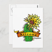 Carte Postale Fleur de l'État de l'Arizona - Saguaro (Devant / Derrière)