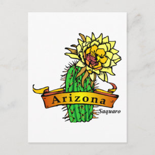 Carte Postale Fleur de l'État de l'Arizona - Saguaro