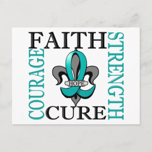 Carte Postale Fleur De Lis 3 Cancer de l'ovaire