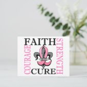 Carte Postale Fleur De Lis 3 Cancer Du Sein (Debout devant)