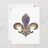 Carte Postale Fleur de Lis avec motif - 04 (Devant / Derrière)