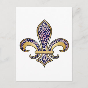 Carte Postale Fleur de Lis avec motif - 04