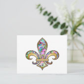 Carte Postale Fleur de Lis avec motif - 09 (Debout devant)
